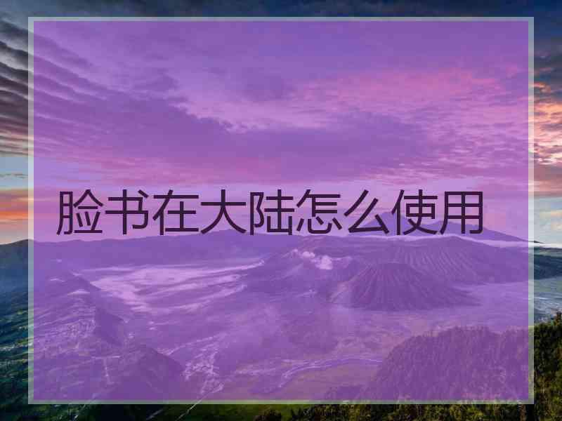 脸书在大陆怎么使用